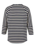 Softes 3/4-Arm Baumwoll-Jersey Shirt im Streifen-Dessin Navy / Sand /