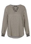 Edle Viskosebluse mit Bicolor Print Schwarz / Sand / 