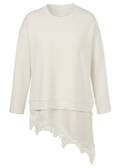 Raffiniertes Sweatshirt mit Blusenansatz / 