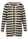 Offene Feinstrickjacke geringelt /