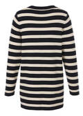 Offene Feinstrickjacke geringelt / 