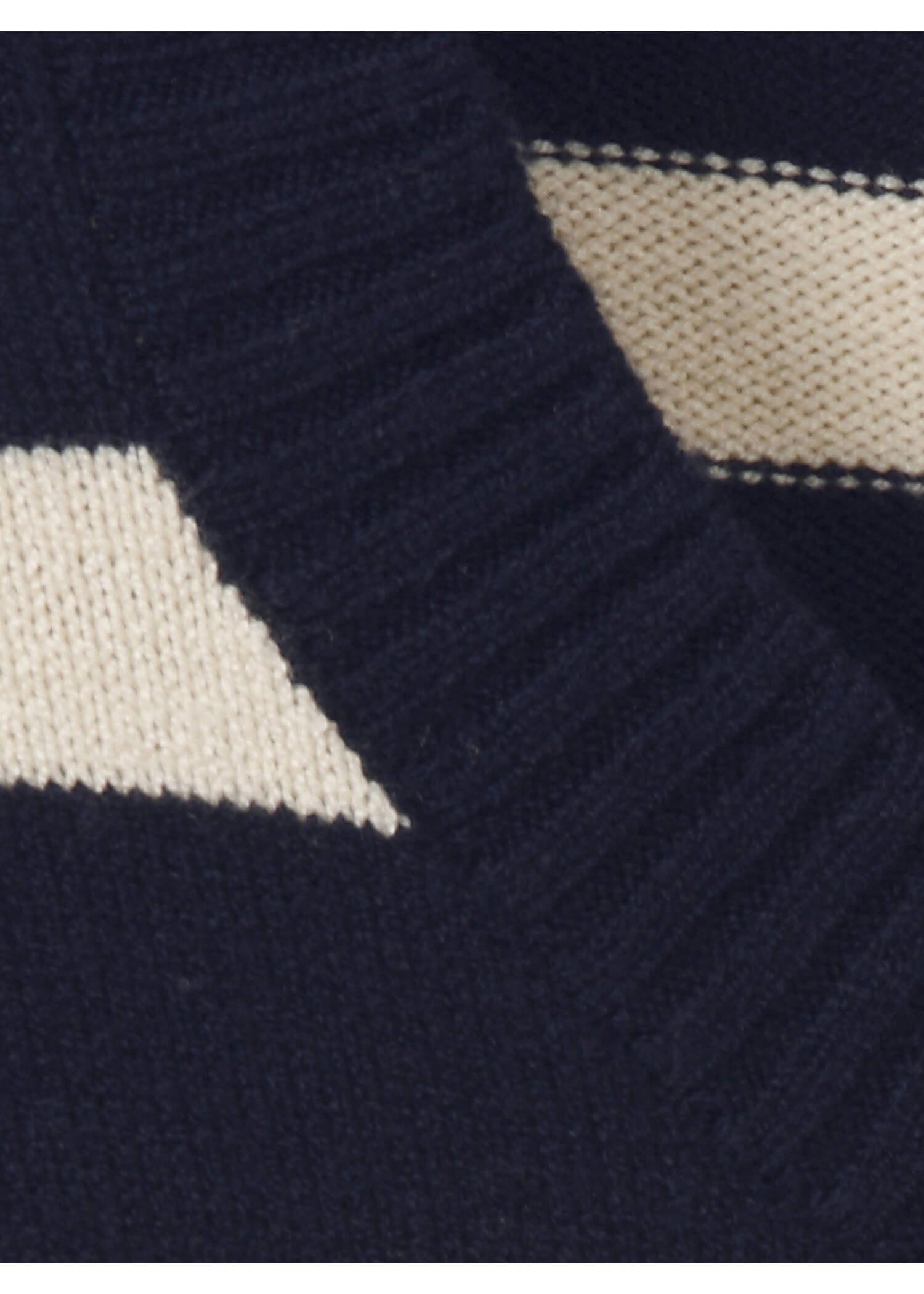 Halbarm Feinstrick-Pullover geringelt / 