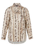 Edle Viskose-Print-Bluse mit abnehmbarer Schleife /