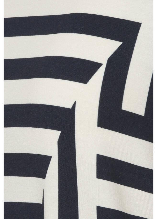 3/4-Arm Viskose-Jersey Shirt mit Streifenmuster / 