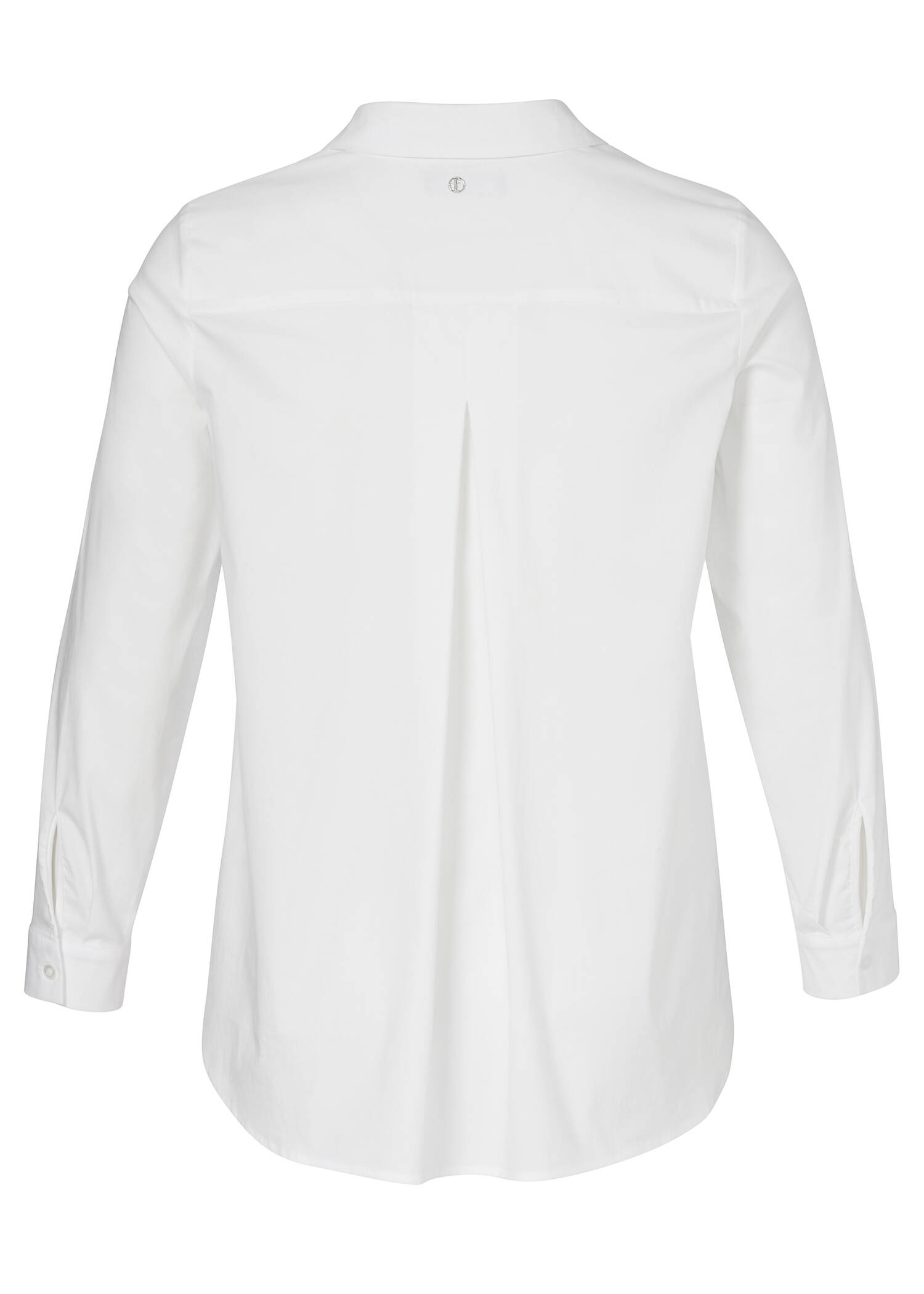 Weiße Baumwoll-Stretch Bluse / 