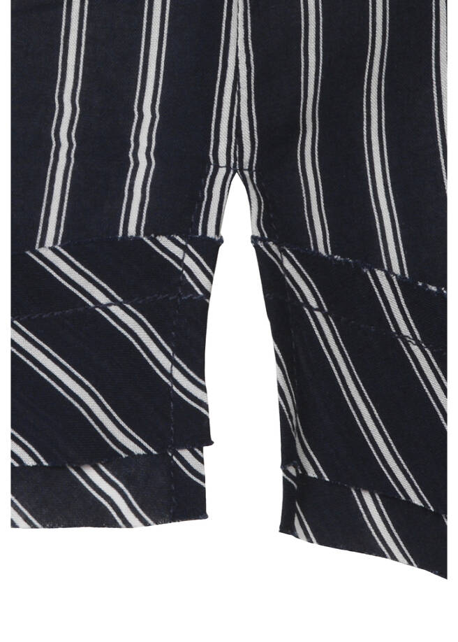 Zarte 3/4-Arm Viskose Schlupfbluse mit Längsstreifen / 