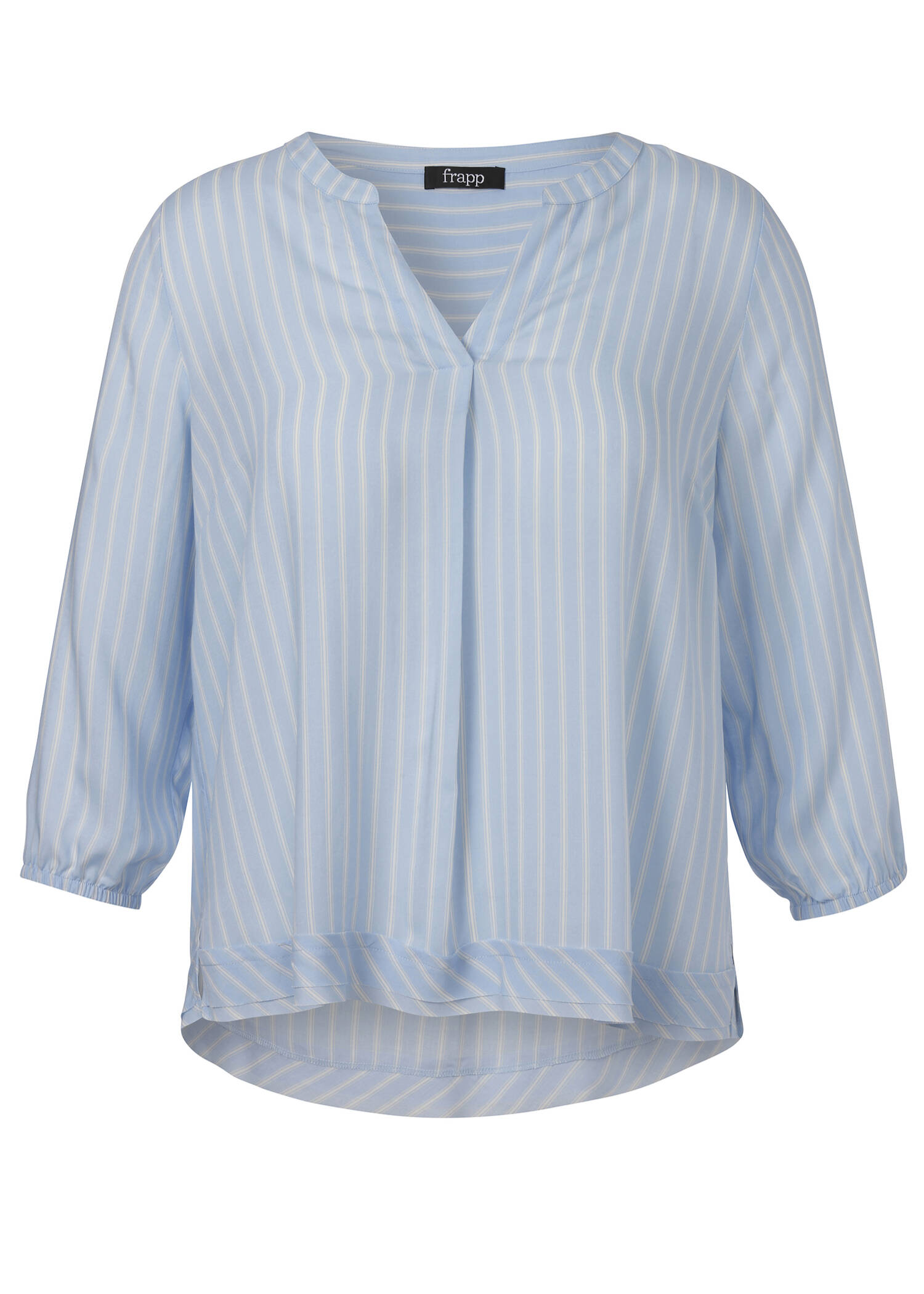 Zarte 3/4-Arm Viskose Schlupfbluse mit Längsstreifen / 