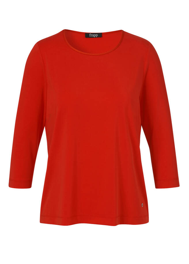 Edles 3/4-Arm Kombi-Shirt Premium-Basic red Frontansicht