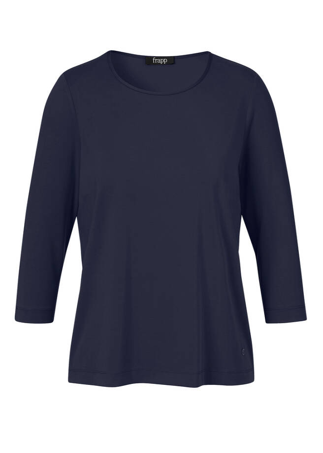 Edles 3/4-Arm Kombi-Shirt Premium-Basic navy Frontansicht
